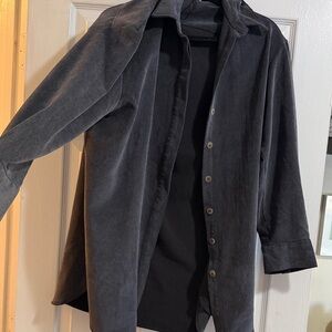 Zara suede long modest gray button up cardigan (XS) oversize  XS-L size